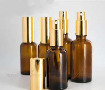 

Wholesale Sprayer Pump Bottles 30ml Amber Glass Refillable Perfume Bottle With Gold Spray For Sale