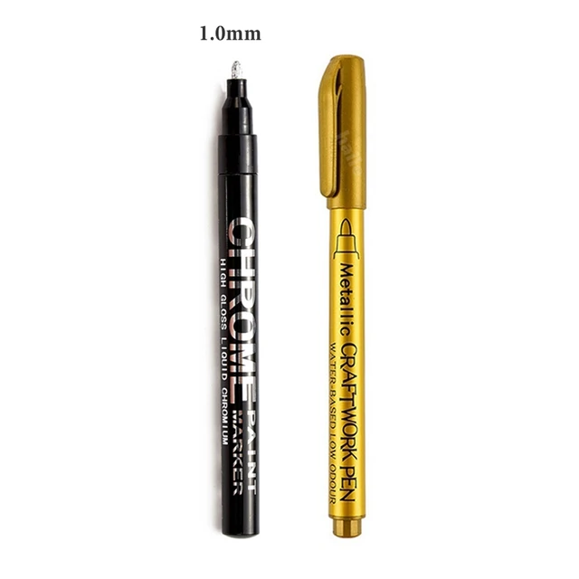 Haile Liquid Mirror Marker Silver Markers Pen DIY Reflective Paint Pens Mirror Markers Chrome Finish Metallic Art Craftwork Pen Marker Set -1.0mm D
