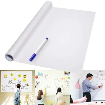

PVC Back Sticky White Board Roll Up Reusable Message Board Remind Memo Pad 66CY