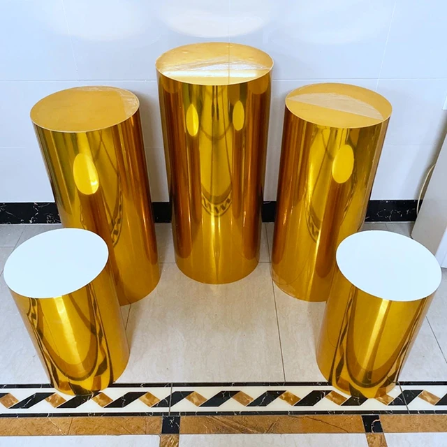 Golden Aisle Stand Stainless Steel Wedding Display Cake Flower Stand Wedding Decoration2573