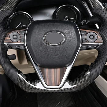 

Car Interior Peach Wood Decoration Accessories Steering wheel trim interior frame For Toyota Camry 2018 2019 2020