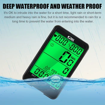 

Wireless Bicycle Computer Speedometer Luminous Backlight Display Bike Stopwatch Biking Portable Dustproof Cycling Parts