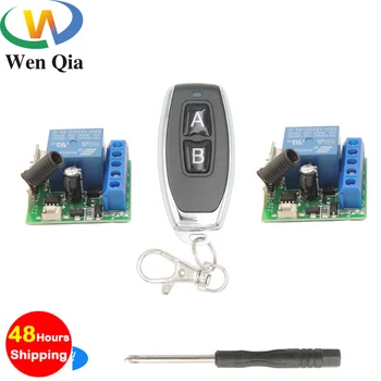 433Mhz Universal Wireless Remote Control Switch DC 12V1CH Relay Receiver Module 1 RF Transmitter 2 Receivers For Lamp Smart Room dc 24v smart rf wireless remote control light switch 433mhz inching push cover metal transmitter 2x 1 channel relay