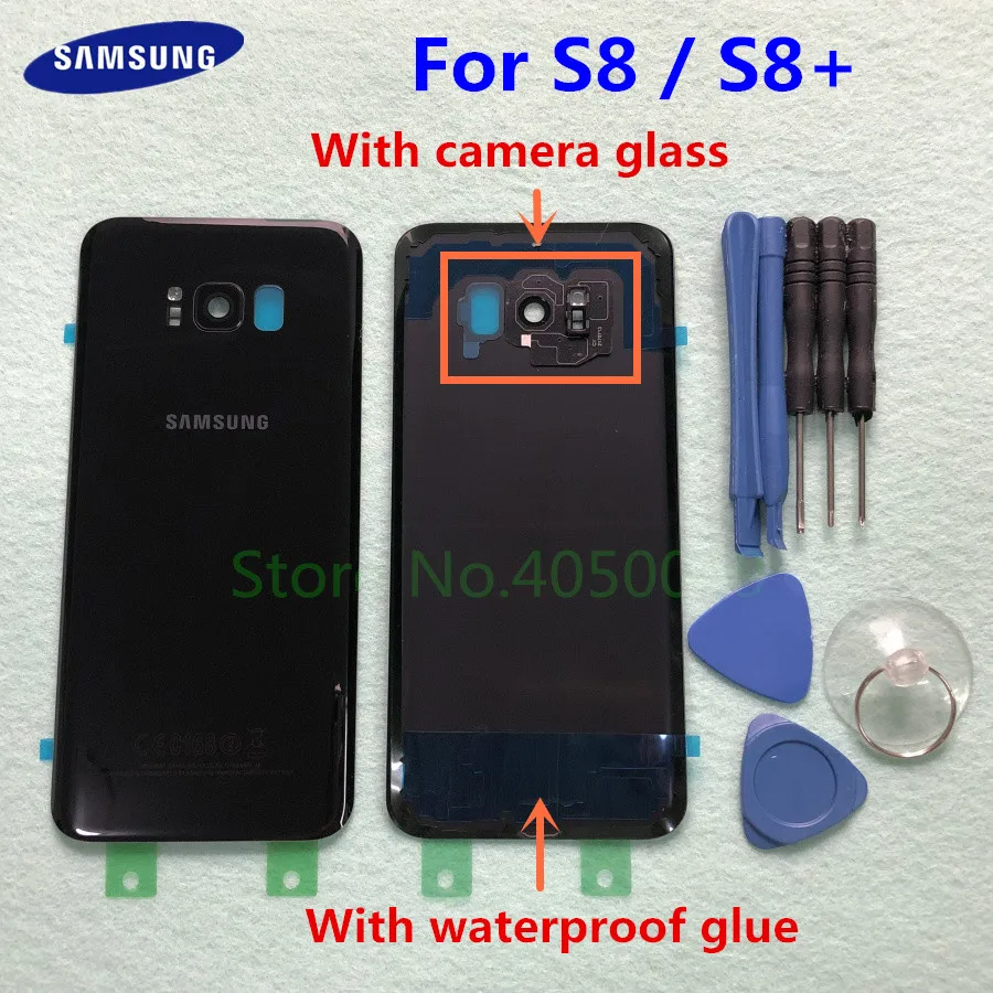 Задняя крышка аккумулятора samsung для samsung Galaxy S8 g950 SM-G950F S8 Plus S8+ G955 SM-G955F задняя крышка из стекла+ Инструменты