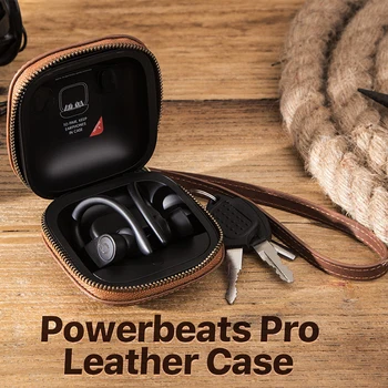

Genuine Cow Leather Earphone Case For Apple Powerbeats Pro Hard Headset Cover Bag Bluetooth Earphone Cover Earbuds Protector