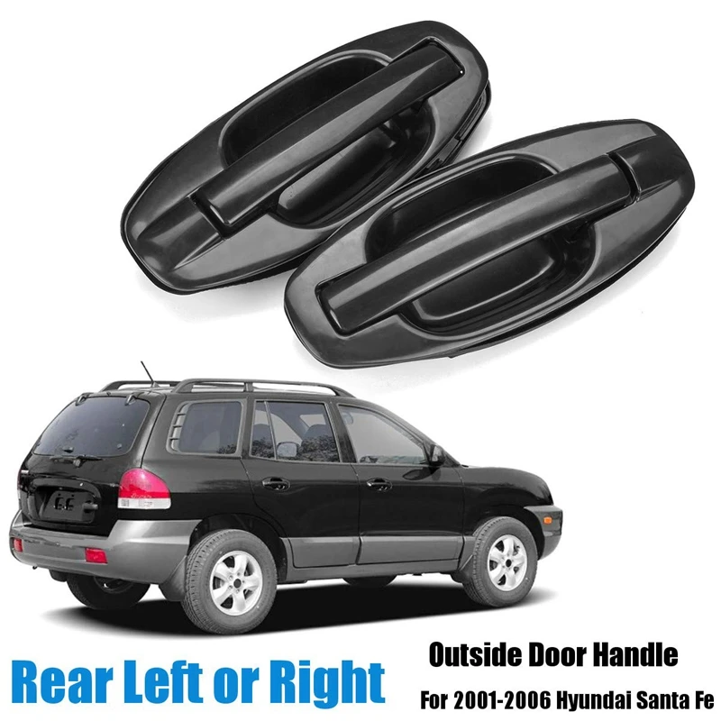 NewCar задняя левая/правая наружная дверная ручка черная для hyundai Santa Fe 2001-2006 82650-26000 82660-26000