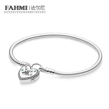 

FAHMI 100% 925 Sterling Silver 1:1 597993PCZMX Fantasyland Castle Heart Bracelet DIY Beaded Charm Limited Edition Exclusive Sale