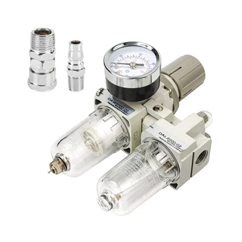 

AC2010-02 Manual Drainage Supply Air Pump Compressor Filter Moisture Pneumatic Pressure Regulator Oil Water Separator Two-Piece