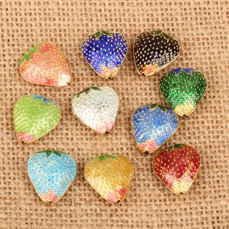 5pcs Cloisonne Enamel Colorful DIY Beads Butterfly Love Heart Star Accessories Jewelry Making Earrings Necklace Bracelet Wholesa