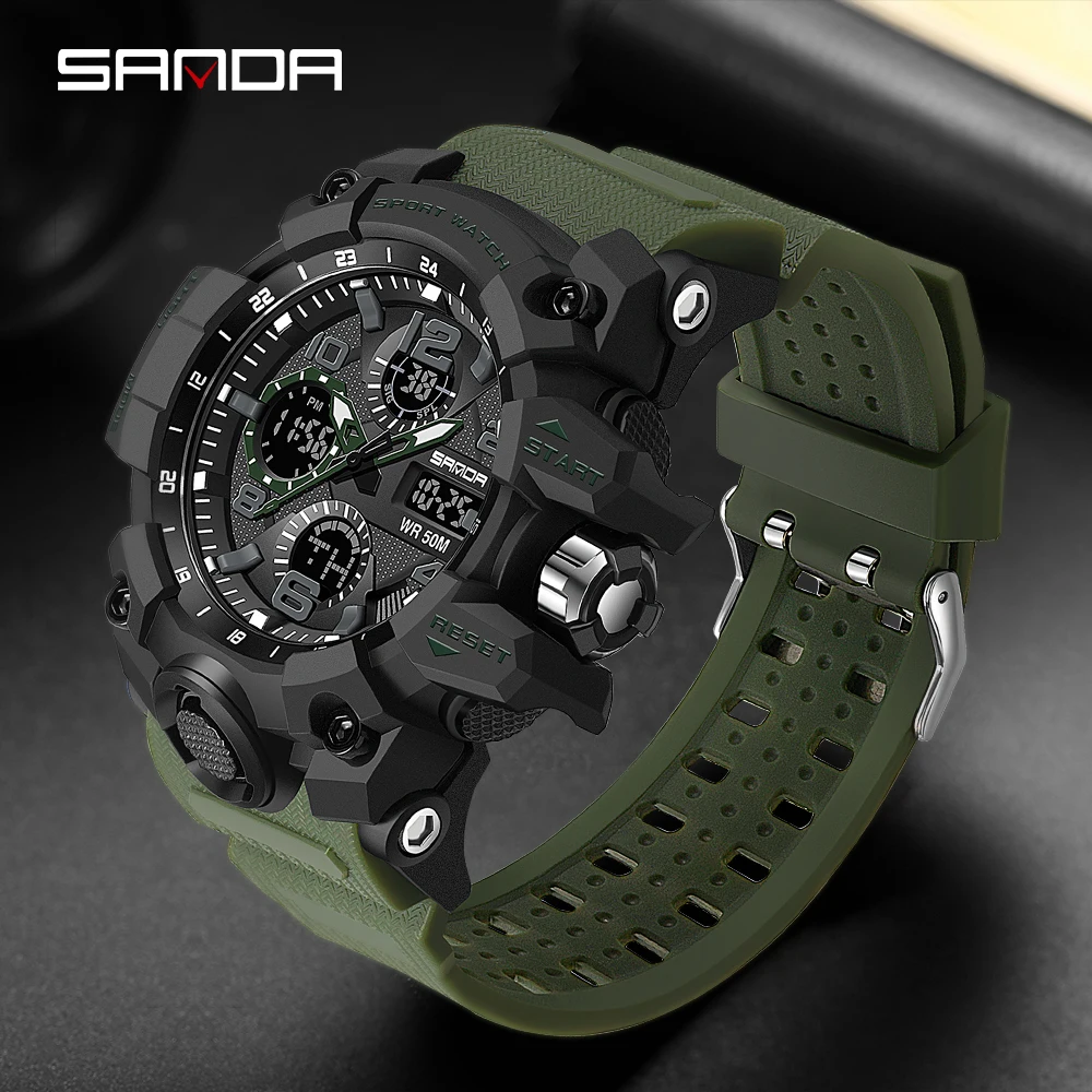 Men Wristwatch Clock Military Male Sports Waterproof SANDA Masculino Quartz for Relogios