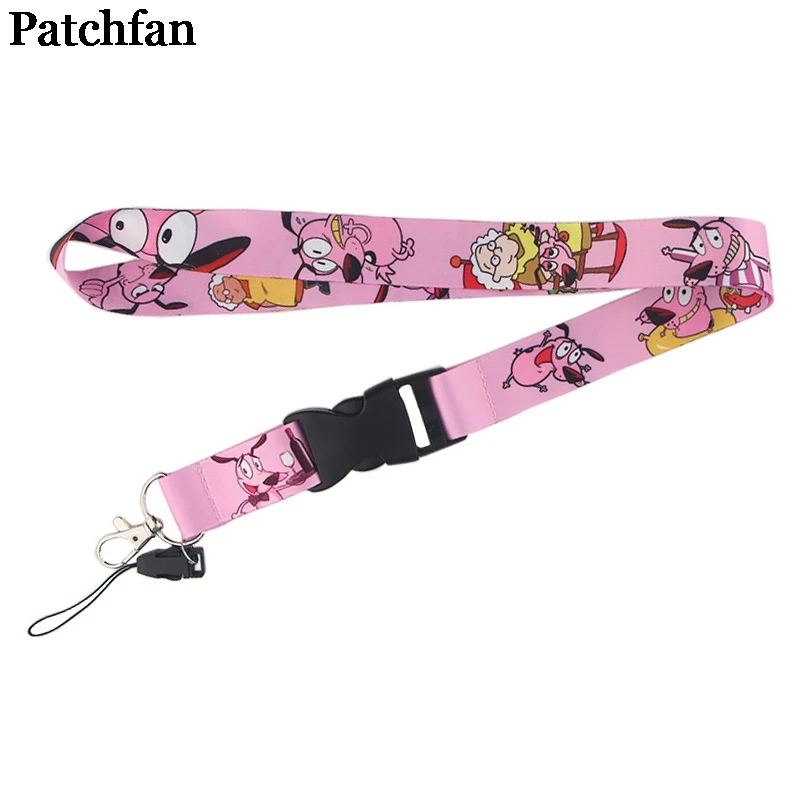 Patchfan отвага трусливый собачий шнурок Пара ID карты значок мультфильм шеи ремни гимнастические ключ мобильный телефон USB держатель веб-сайт A2335