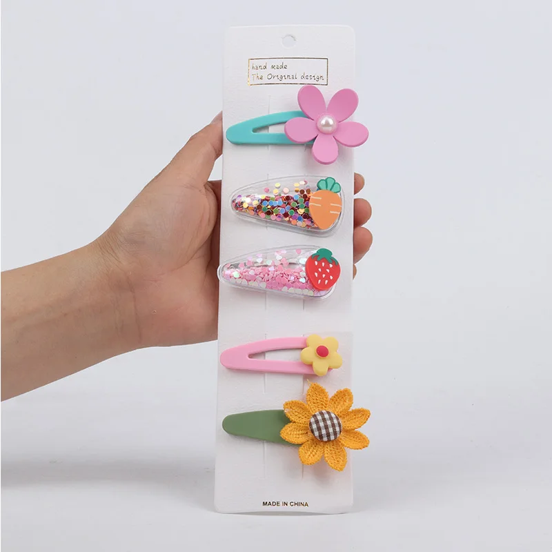 Hair clips for girls，Children's color fruit set bobby pin，Flower hair accessories girl cute headdress，Baby birthday present - Цвет: A318-20