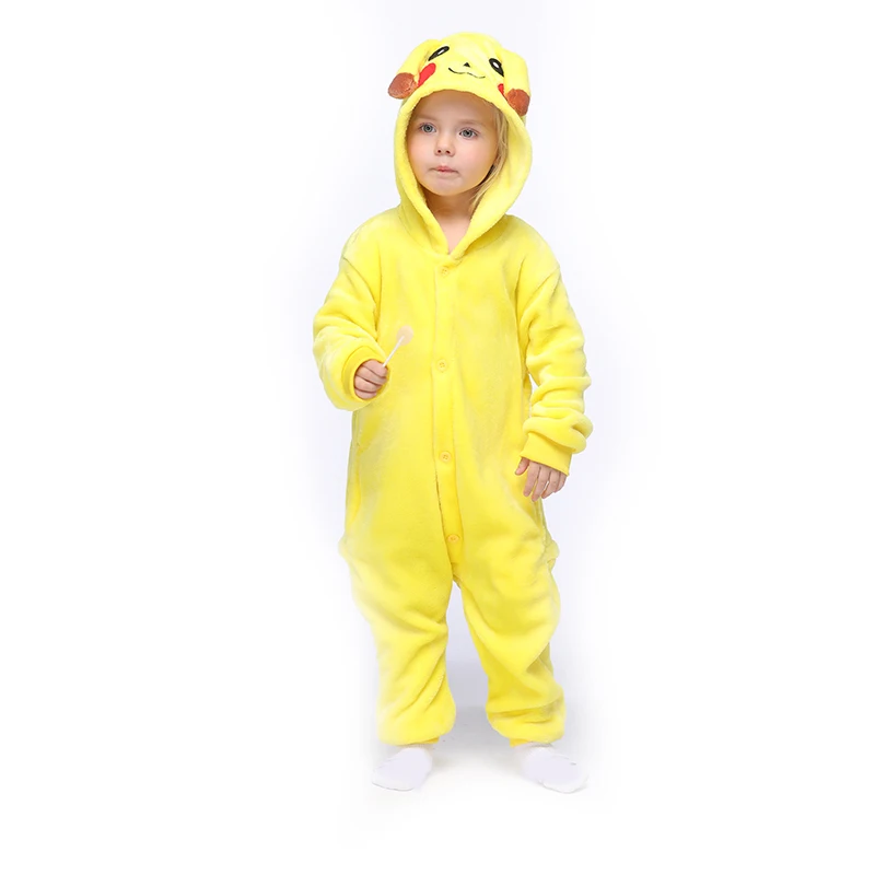 Pika Pokemon/Детский комбинезон; Пижамный костюм кигурумис; комбинезон для девочек и мальчиков; детская одежда для сна; фланелевые карнавальные вечерние комбинезоны; Детский комбинезон; один предмет