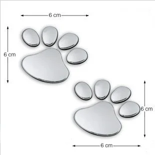 

1 Pair 3D Metal Car Stickers Cool Design Paw Animal Dog Car sticker Cat Footprint Decal car decal Auto Accessories