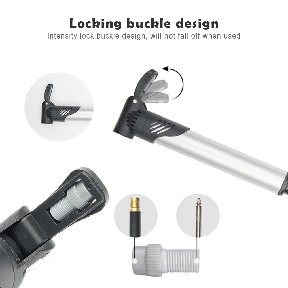 Насос для горного велосипеда, для путешествий, велосипедный насос, для накачивания, алюминиевый сплав, серебро, аксессуары для велоспорта, портативный насос для шин, инструмент