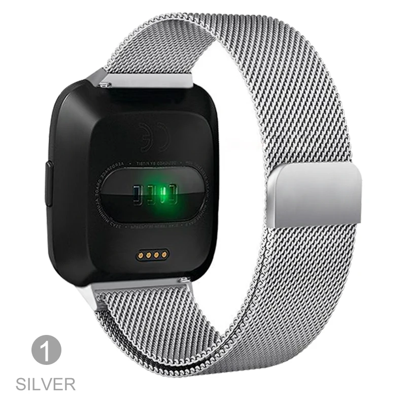Магнитный Миланский ремешок из нержавеющей стали для Fitbit versa/Versa 2 сменный металлический ремешок для Fitbit versa Live - Band Color: Silver