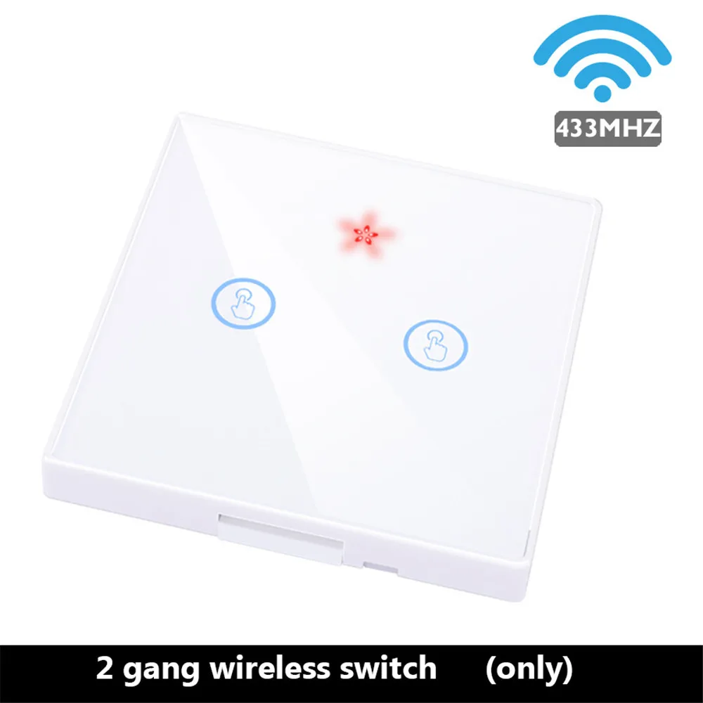 2 gang Switch WHITE SMATRUL Tuya Smart Life APP WiFi сенсорный выключатель светильник RF 433 МГц настенная панель DIY реле Таймер домашний Amazon Alexa розетка лампа 90-250 В - Цвет: 2 gang Switch WHITE