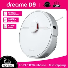 Dreame D9 robotlu süpürge ev için 3000Pa güçlü emiş süpürme yıkama mop APP kontrolü akıllı planlanan küresel sürüm