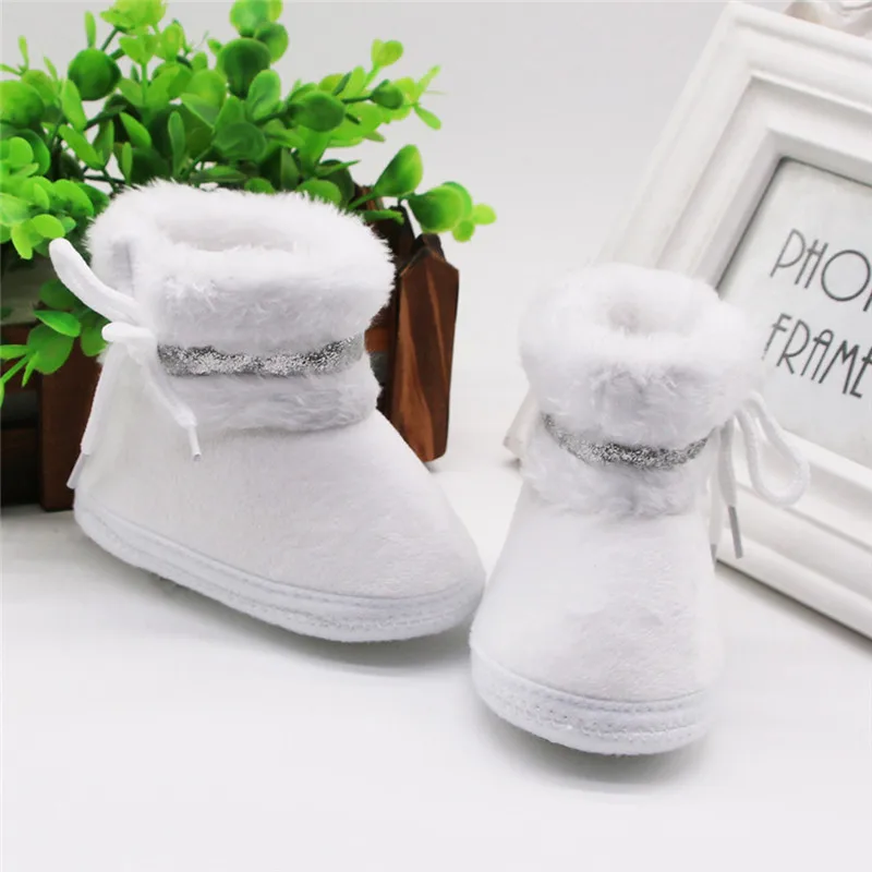 baby girl shoes Infant Newborn Baby Girls Cashmere Plush Winter Boots Bandage Warm Shoes baby schoenen #3S23 (5)