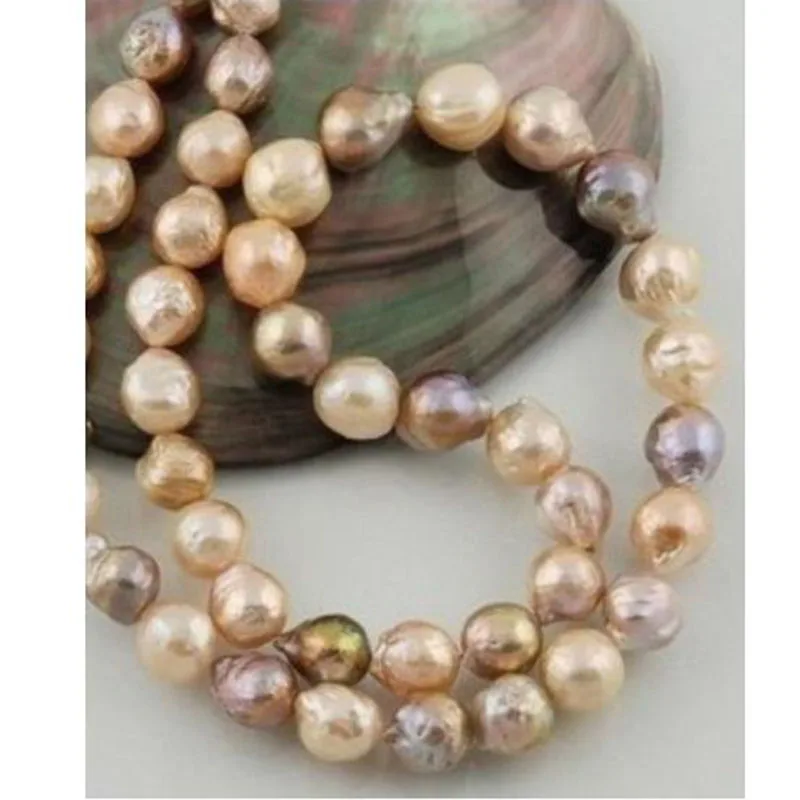 

HUGE 20"13MM SOUTH SEA GENUINE GOLD LAVENDER MULTICOL NUCLEAR PEARL NECKLACE 925 silver JJ