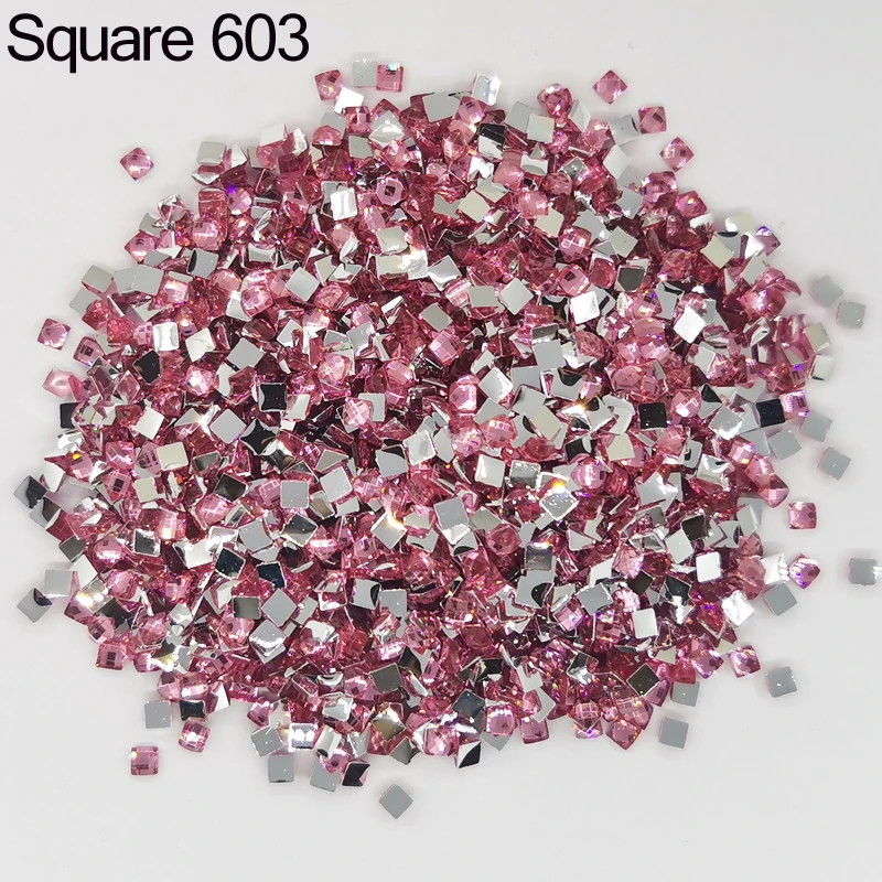 2021 New Crystal Resin Shinny Stone 2.5mm Square Drills Diamond Painting Embroidery Rhinestone Mosaic 