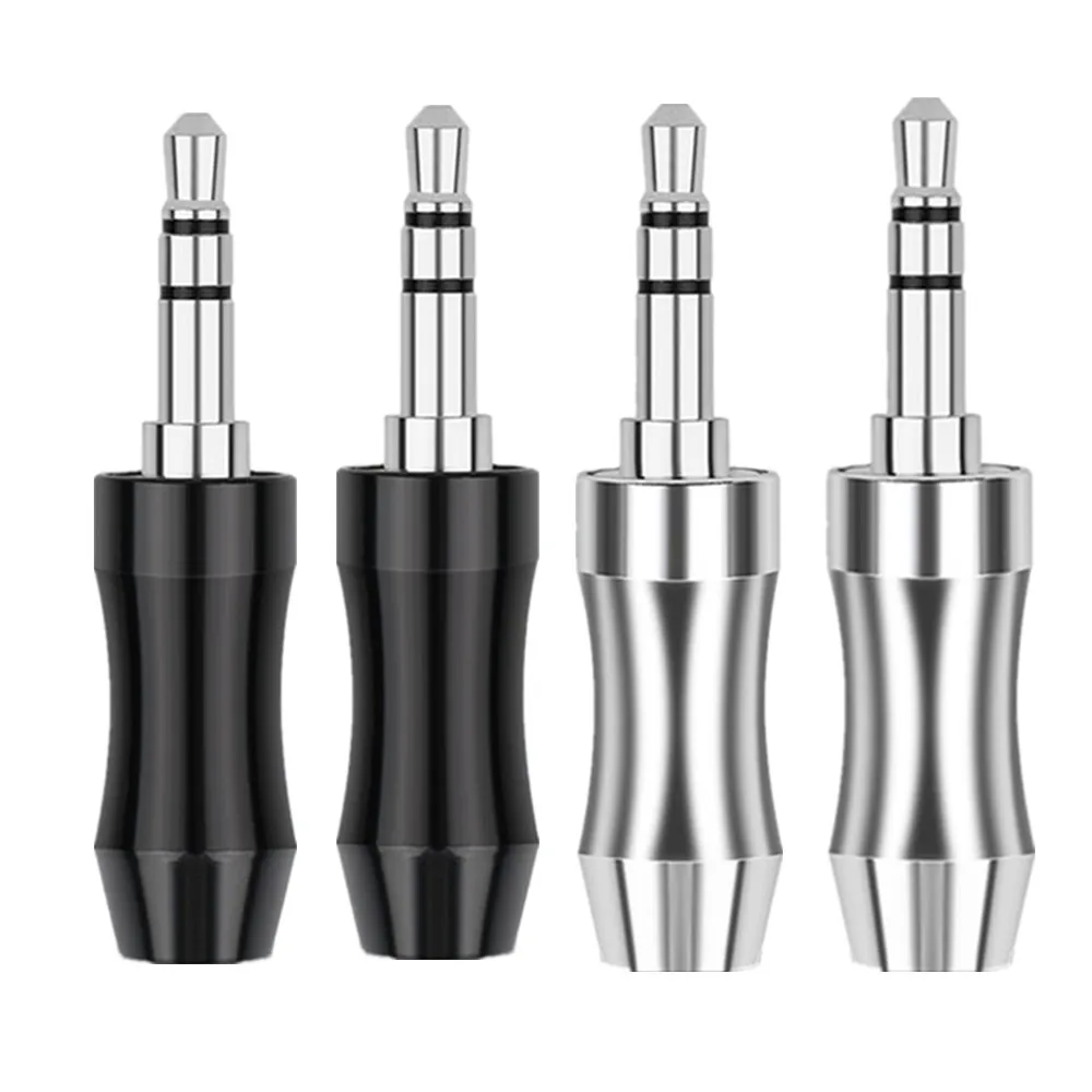3 5MM Jack Rhodium Plating Copper Headphone Adapter 3 5mm 3 Pole Stereo Earphone Plugs Soldering Metal HiFi Audio Connector