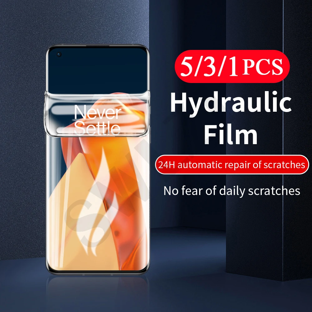 

5-1Pcs soft full cover hydrogel film for oneplus 7 7T 8 8T plus 9 pro 9E 9R phone screen protector Nord N10 N100 6 6T Not Glass