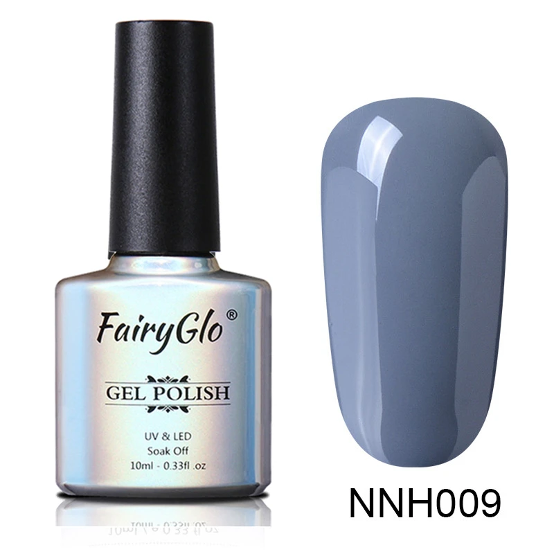 FairyGlo 10 мл телесный Цветной Гель-лак для ногтей, замачиваемый, винно-красная, синяя серия, Гибридный Гель-лак для ногтей, УФ светодиодный Гель-лак для ногтей - Цвет: NNH009