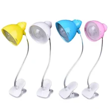 Детский мини-светодиодный светильник для книг с гибким зажимом, настольная ночник, энергосберегающая лампа для чтения, защита глаз с батареей 1 Вт