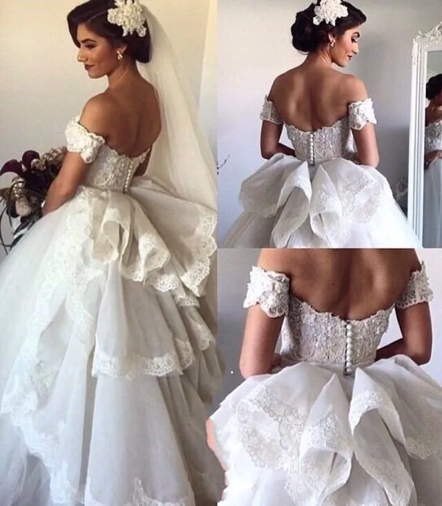 Белый Модные с открытыми плечами длина до пола Линия vestido de noiva белая аппликация, свадебное платье Мать невесты платья - Цвет: Белый