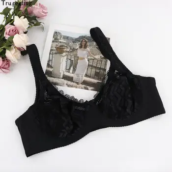 

Trufeeling Bras Full Cup Ultra thin Sexy Underwear Gather Together Adjust Woman Factory Lingerie Bralette Plus Size 40 42 44 46
