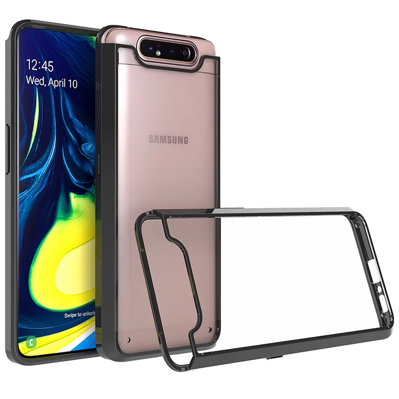 Для samsung A80 чехол 6,7 ''Кристальный Гибридный Бампер прозрачная твердая акриловая задняя крышка для samsung Galaxy A80 A805 A 80 чехол для телефона s
