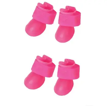 

Pet Dog Rain Shoes Pet's Anti-slip Protection Rain For Cat Dog Puppy Pet Shoes Waterproof Rubber Booties Shoes S Size Pink 4pcs