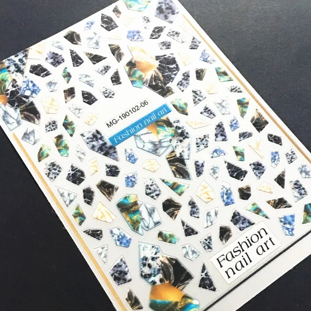 Newest MG505-02 lable design nail stickers 3d Japan Korea style nail decals self-adhesive DIY nail decoration tools 102-06