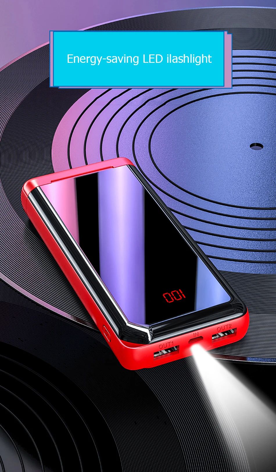 Power Bank 20000mAh Charging USB PoverBank External Battery Charger With Bluetooth earphone 5.0 For iPhone Xiaomi Huawei Samsung