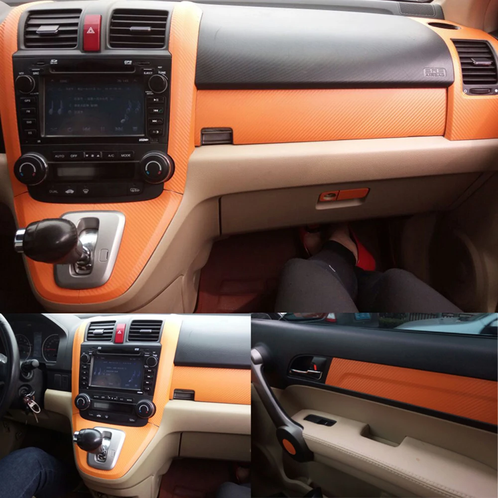 Самоклеящиеся автомобильные наклейки для Honda CRV 2007-2011 виниловые и из углеродного