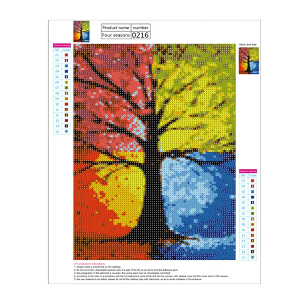 

Diamond Embroidered Home Landscape Tree Painting Full of Diamonds Painting Decorated Home Decor Cross Stitch Kit