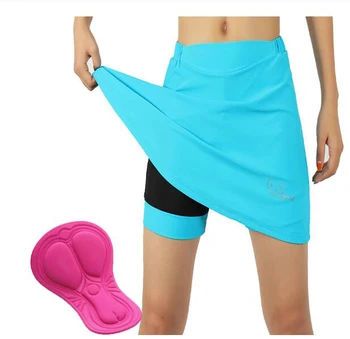 

ARSUXEO 2 In 1 Women's Cycling Shorts with Gel Padded Compression Elastic Breathable Bike Bicyle Skirts With 3D Gel Padded Liner