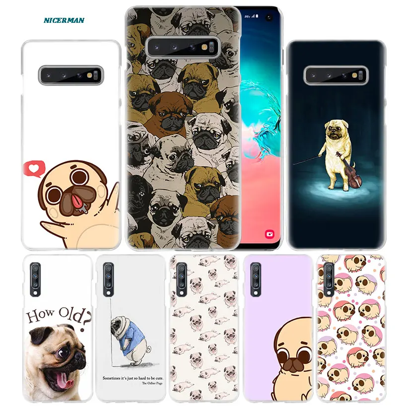 

Pugs Not Drugs Dogs Case for Samsung Galaxy Note 10 5G 9 8 S10 S9 S8 Plus A50 A40 A70 A20 e Note10 + PC Phone Coque Cover A10 s