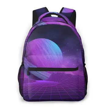 

2020 New Style Backpack Boy Teenagers Nursery School bag 80's Futuristic Retro Landscape back to school bag