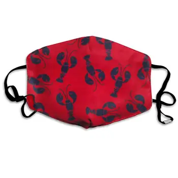 

YongColer Lobster Red Pattern Reusable Comfy Breathable Anti Dust Outdoor Half Face Masks Washable Warm Windproof Face Masks for