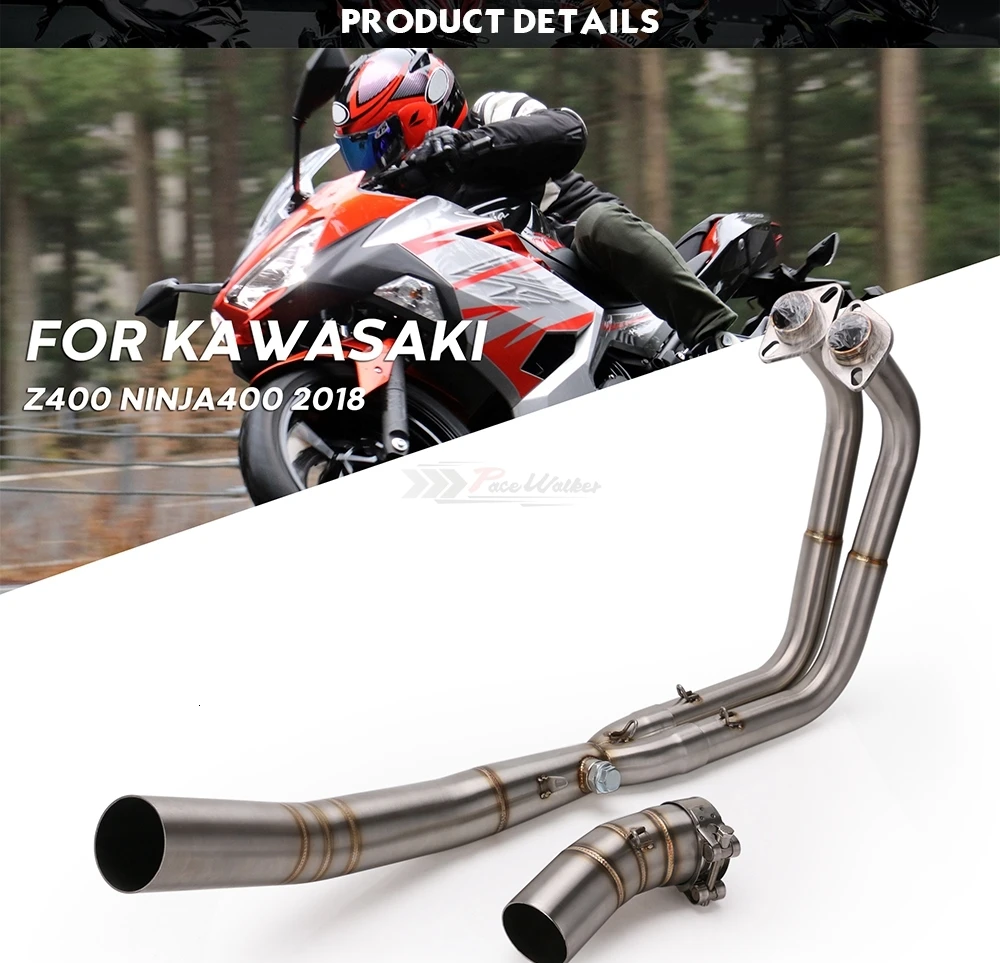 Глушитель выхлопной трубы мотоцикла полная выхлопная система для Kawasaki z400 Ninja 400 EX400 NINJA400 полная система