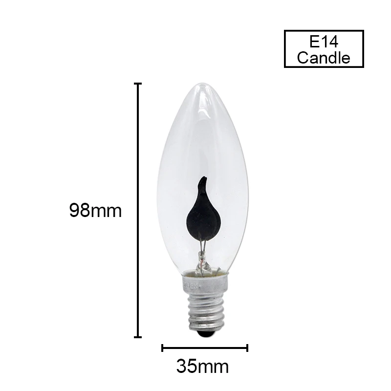 Эдисон Мерцающий СВЕТОДИОДНЫЙ светильник в форме свечи лампа с пламенем E14 E27 имитирующий огненный светильник ing Винтаж 3 Вт AC220V хвост Ретро Декор энергосберегающая лампа - Испускаемый цвет: E14 Tip