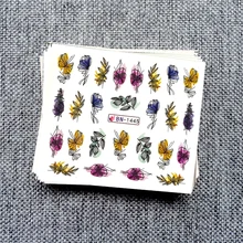 12 видов конструкций, черный слайдер, наклейки для ногтей, чернила, Цветение цветов, Переводные переводные наклейки для маникюра, украшения, накладки для ногтей,, новинка 1441