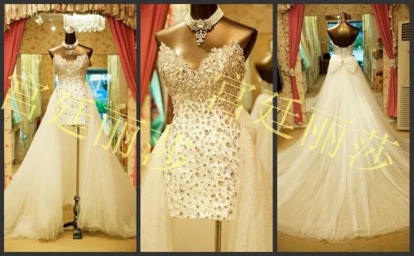 Свадебное платье в пол, украшенное кристаллами и бусинами, на заказ, Vestidos Casamento, съемная юбка, платья для матери невесты
