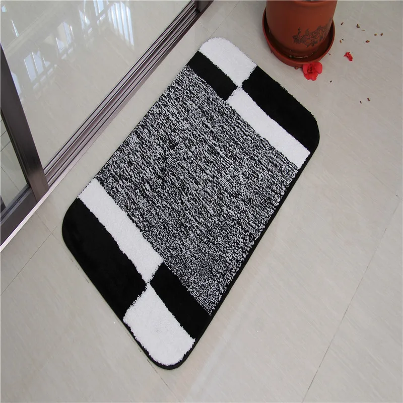 

Fluffy Colorful Plaid Bathroom Carpet Anti-slip Absorbent Doormat Floor Mat Home Decor Area Rug Soft Bedside Pad Tub Side Mats