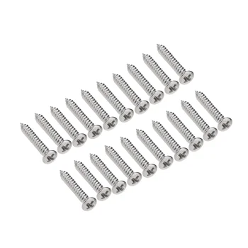 

Musiclily Pro 2.5x18mm Guitar Countersunk Humbucker Pickup Ring Frame Surround Screws for Gibson Les Paul SG, Nickel (Set of 20)