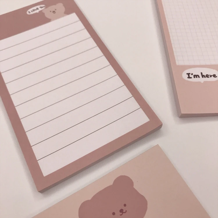 50 листов милый корейский Медведь memo pad Kawaii канцелярские N Times Липкие заметки портативный Блокнот Школьные офисные поставки Papeleria