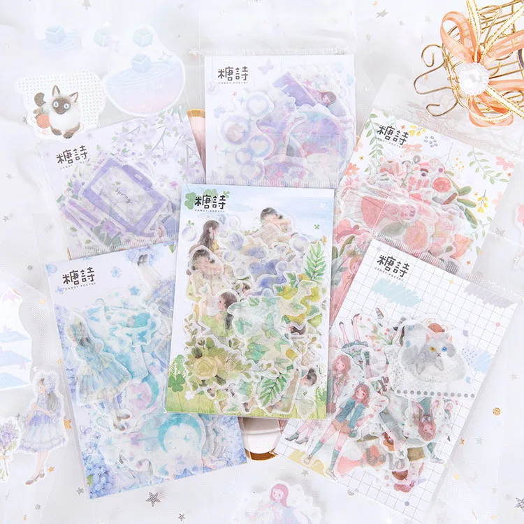 

Mohamm Winder Garden Series Kawaii Cute Sticker Custom Stickers Diary Stationery Flakes Scrapbook DIY Decorative Stickers