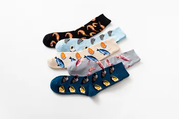 

1 pair men socks combed cotton bright colored funny socks men's calf crew socks for business causal dress wedding gift